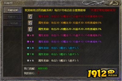 1912yx《热血封神》灵符捐献
